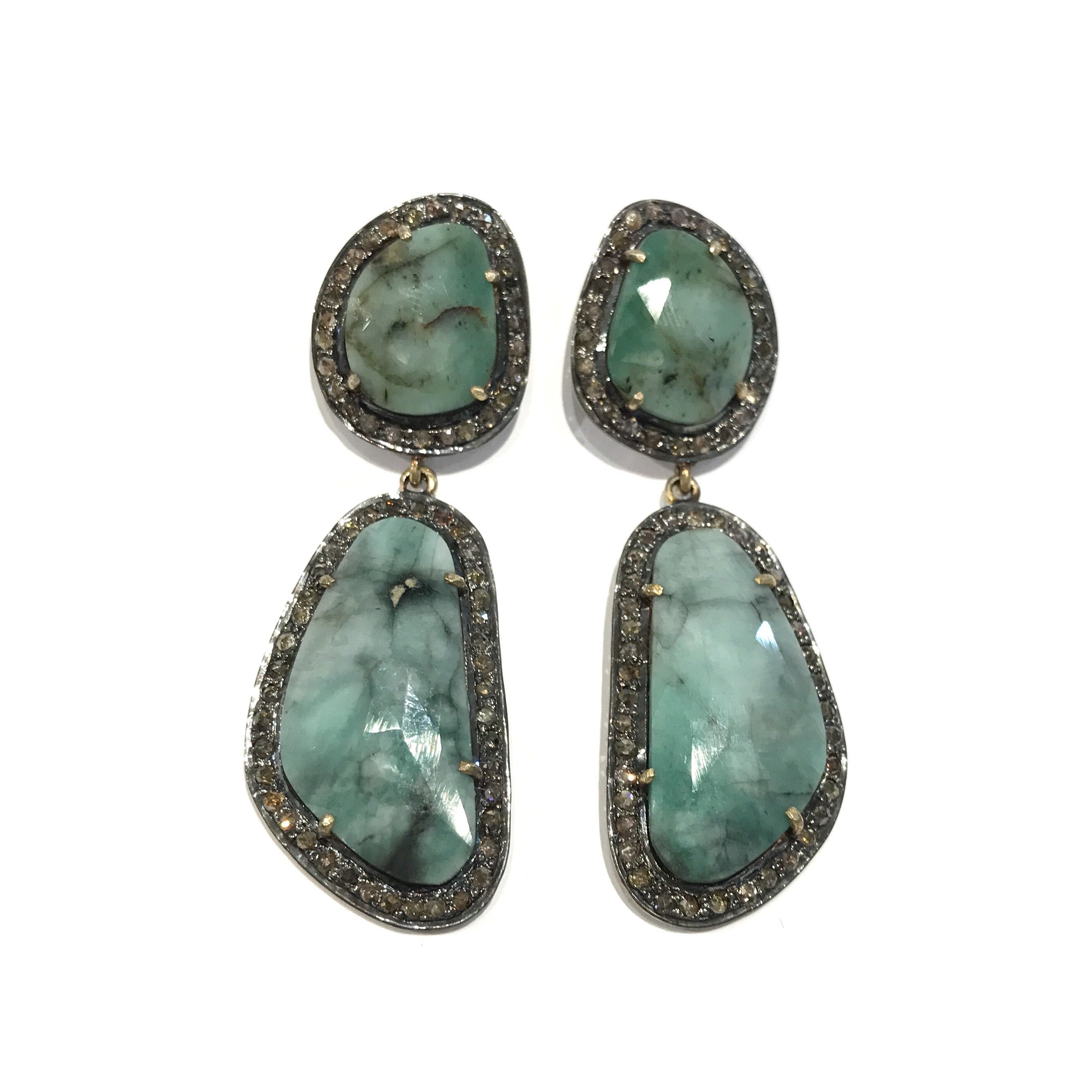 Emerald and Diamond Earrings